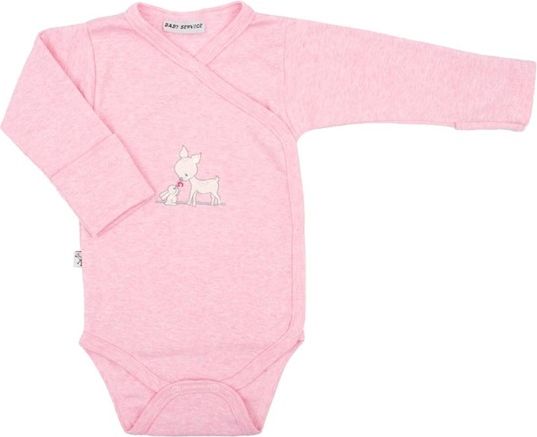 BABY SERVICE | Baby Service Baby Deer | Kojenecké bavlněné celorozepínací body Baby Service Baby Deer | Růžová | 68 (4-6m) - obrázek 1