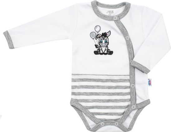 NEW BABY | New Baby Zebra exclusive | Kojenecké bavlněné celorozepínací body New Baby Zebra exclusive | Bílá | 56 (0-3m) - obrázek 1