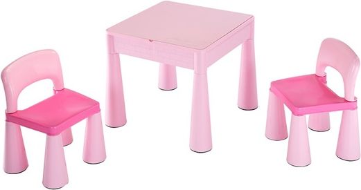 NEW BABY | New Baby set | Dětská sada stoleček a dvě židličky NEW BABY růžová | Růžová | - obrázek 1