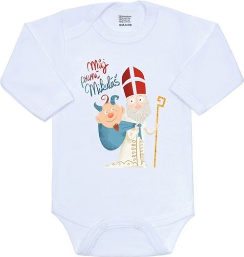 NEW BABY | S potiskem | Body s potiskem New Baby Můj první Mikuláš | Červená | 62 (3-6m) - obrázek 1