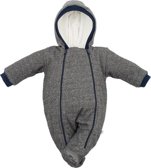 BABY SERVICE | Baby Service Retro | Zimní kojenecká kombinéza s kapucí Baby Service Retro šedá | Šedá | 56 (0-3m) - obrázek 1
