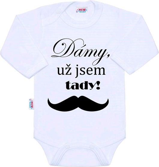 NEW BABY | S potiskem | Body s potiskem New Baby Dámy, už jsem tady! | Bílá | 50 - obrázek 1