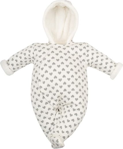BABY SERVICE | Baby Service Srdíčka | Zimní kojenecká termokombinéza s kapucí Baby Service Srdíčka | Smetanová | 56 (0-3m) - obrázek 1