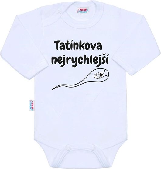 NEW BABY | S potiskem | Body s potiskem New Baby Tatínkova nejrychlejší | Bílá | 74 (6-9m) - obrázek 1
