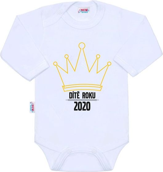 NEW BABY | S potiskem | Body s potiskem New Baby Dítě roku 2020 | Bílá | 68 (4-6m) - obrázek 1