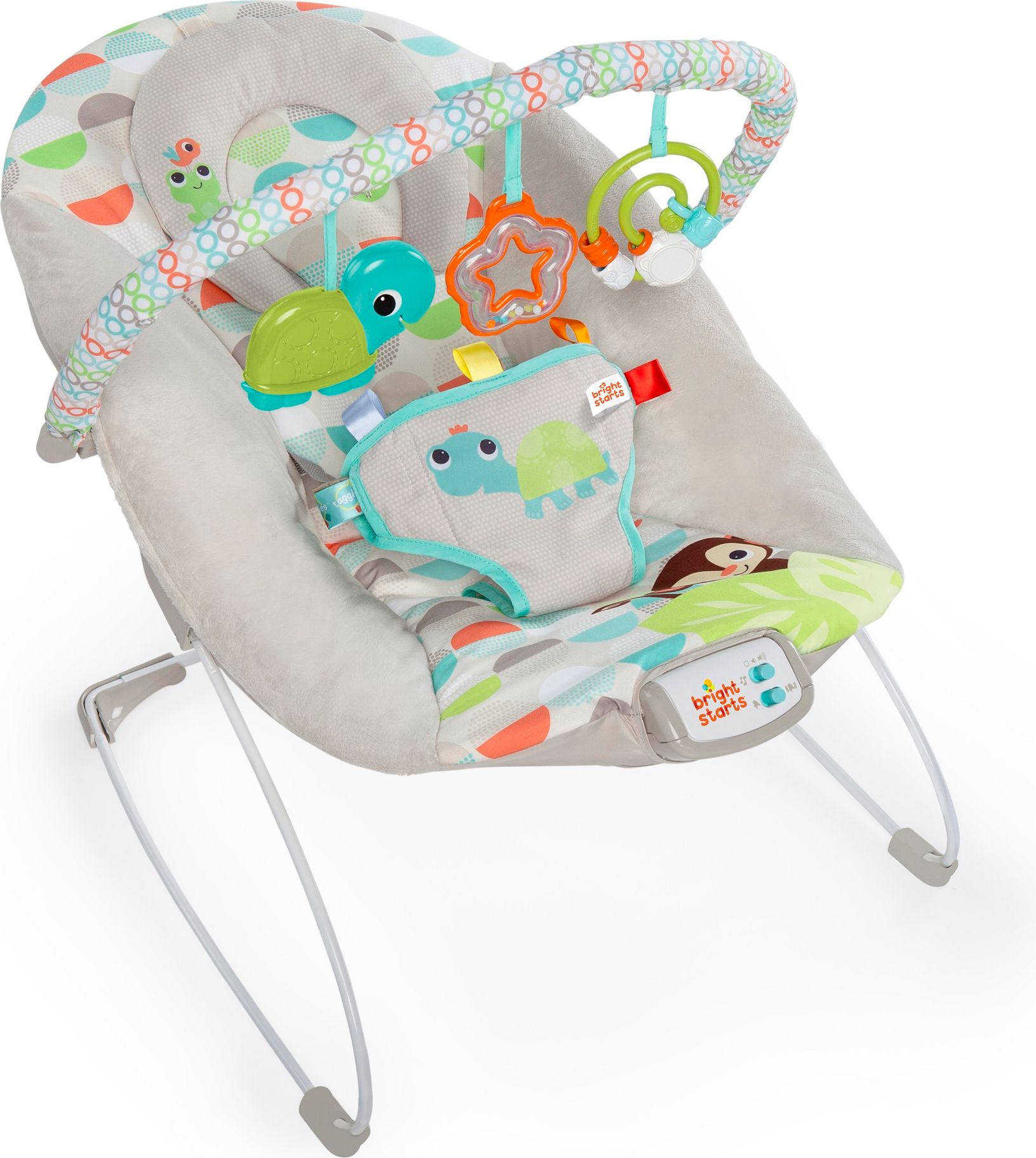 BRIGHT STARTS Lehátko vibrující s melodií Happy Safari 0m+, do 9 kg, 2019 - obrázek 2