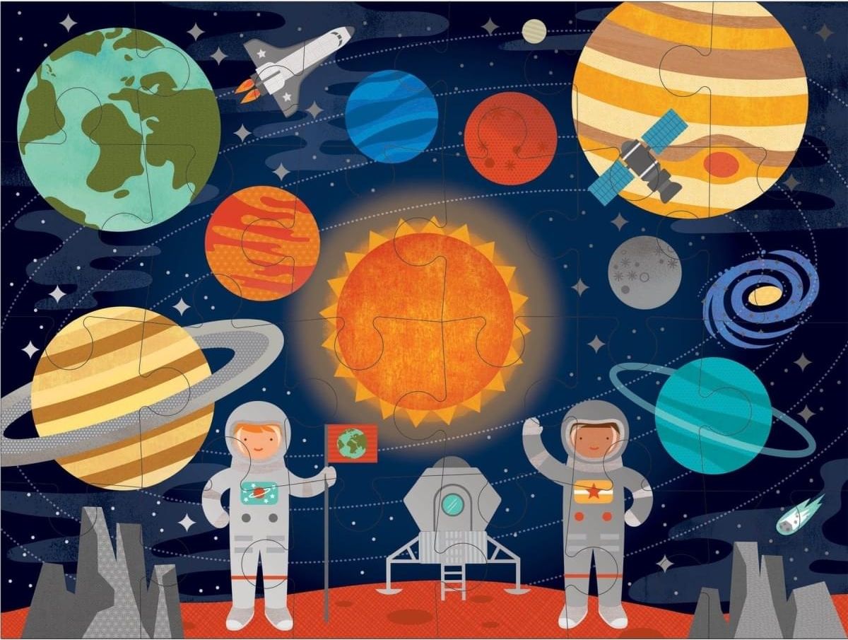 Petit Collage Outer space floor puzzle uni - obrázek 2