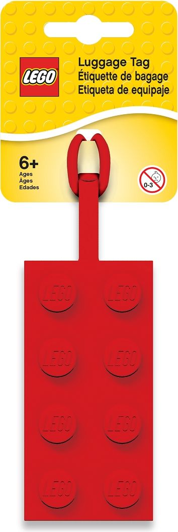 LEGO Jmenovka na zavazadlo - kostka 2x4, červená - obrázek 1