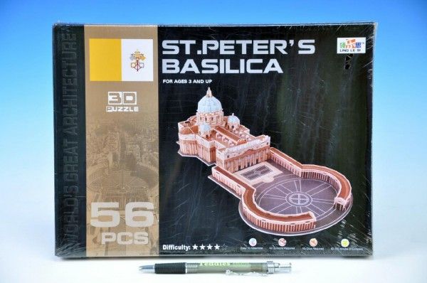 Skládanka 3D Puzzle Chrám svatého Petra (Řím) 56 dílků - obrázek 1