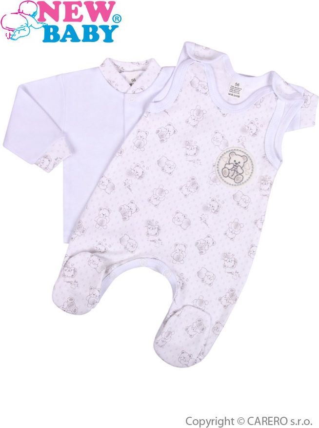 2-dílná kojenecká souprava New Baby Roztomilý Medvídek bílá Bílá 62 (3-6m) - obrázek 1