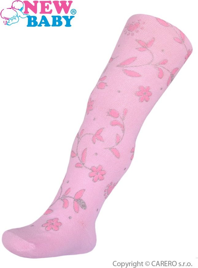 Bavlněné punčocháče 3D New Baby růžovo-růžové Růžová 80 (9-12m) - obrázek 1