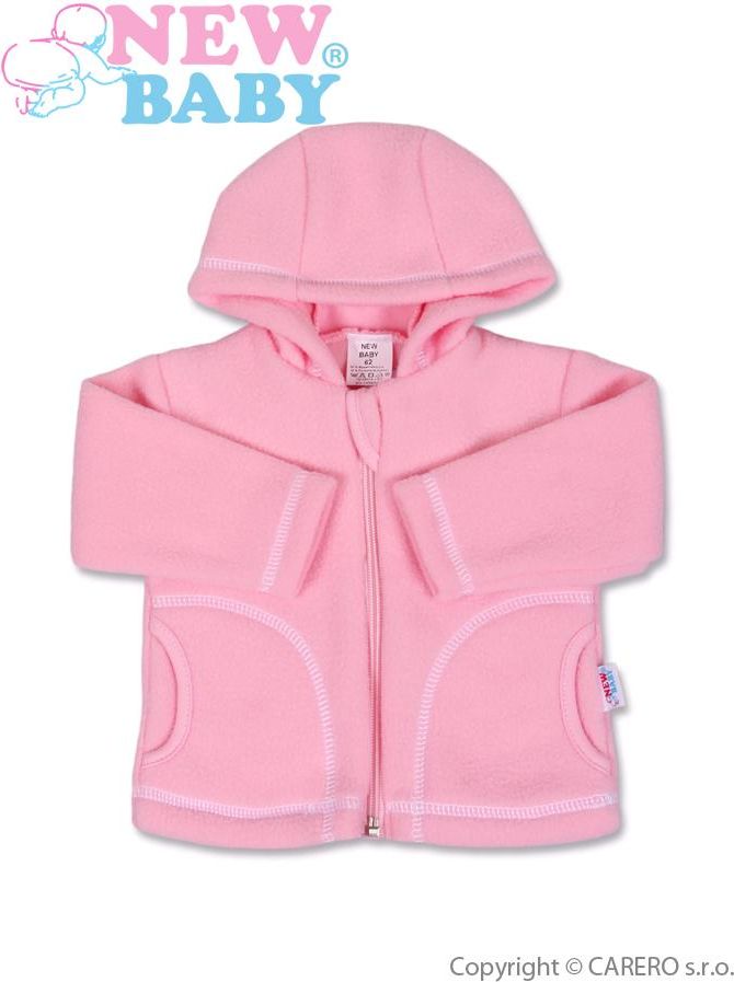 Růžový kojenecký fleecový kabátek vel. 74 New Baby Kubík - obrázek 1