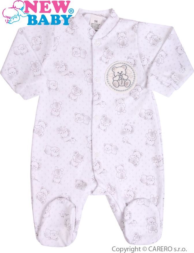 Kojenecký overal New Baby Roztomilý Medvídek bílý Bílá 86 (12-18m) - obrázek 1