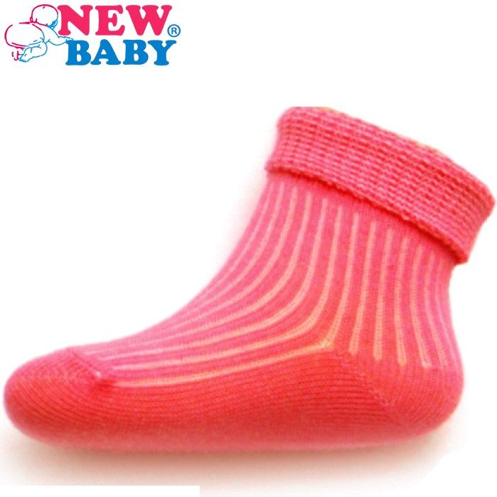 Kojenecké pruhované ponožky New Baby červené Červená 80 (9-12m) - obrázek 1