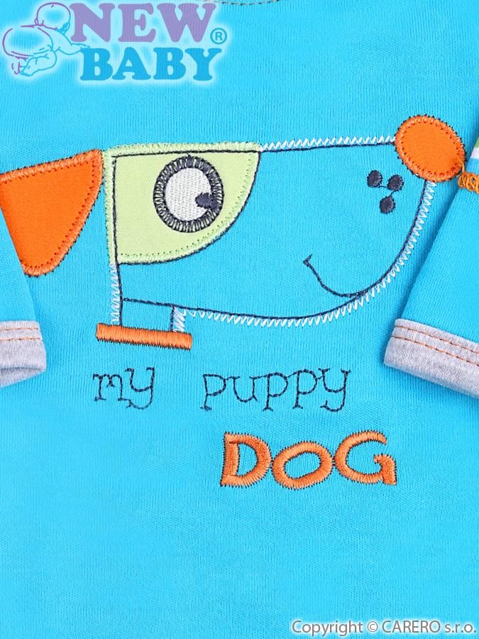 Tyrkysové kojenecké body s dlouhým rukávem vel. 86 New Baby Puppik - obrázek 2