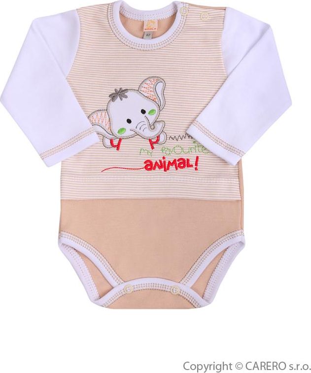 Hnědo-bílé kojenecké body s dlouhým rukávem vel. 86 Koala Oli - obrázek 1