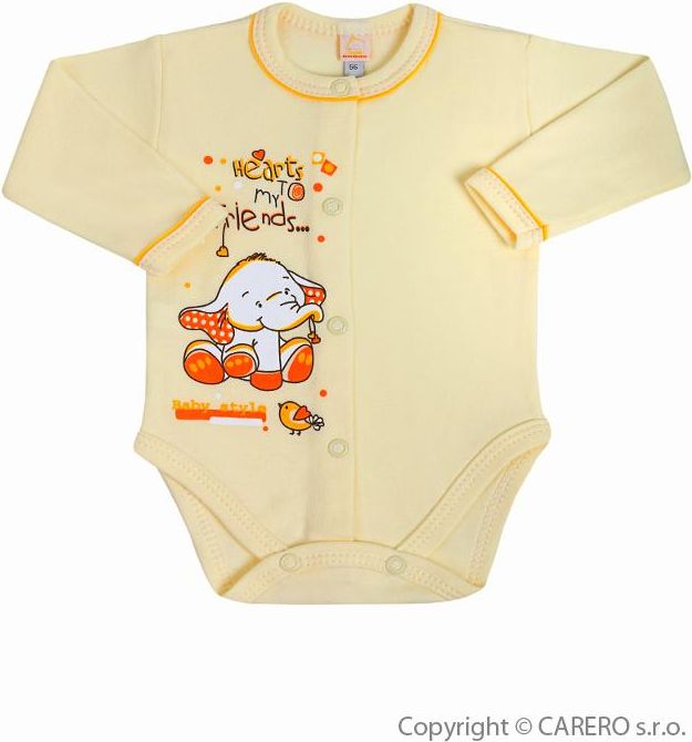 Béžové kojenecké body s dlouhým rukávem vel. 68 Bobas Fashion Benjamin - obrázek 1