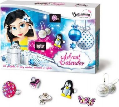Adventní kalendář Briliantina - 18 prstýnků, 4 páry náušnic, náramek a ozdoba - obrázek 1