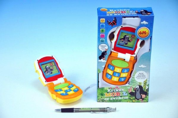 Krtkův mobilní telefon měnící obrázky Krtek plast se světlem a se zvukem - obrázek 1