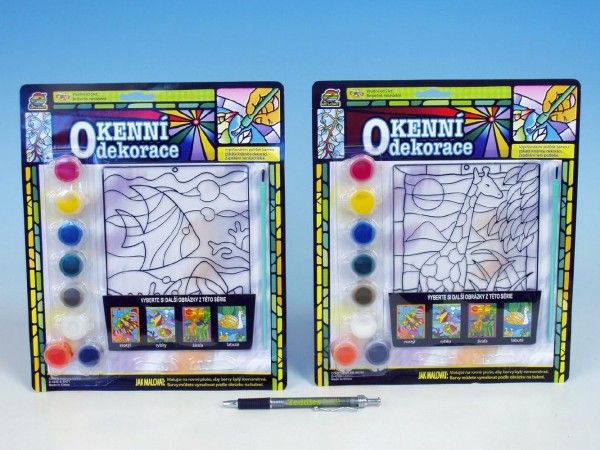 Okenní dekorace 8 barev + štětec - obrázek 1