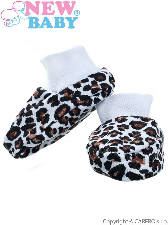 Kojenecké bavlněné capáčky New Baby Leopardík hnědé Hnědá 56 (0-3m) - obrázek 1