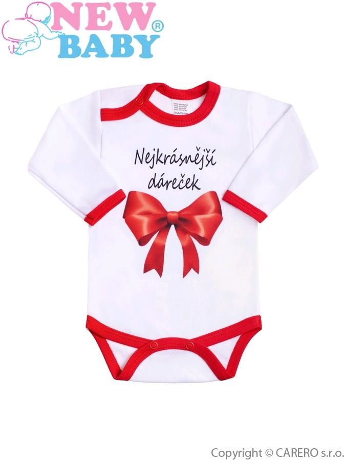 Body s potiskem New Baby Nejkrásnější dáreček Červená 86 (12-18m) - obrázek 1