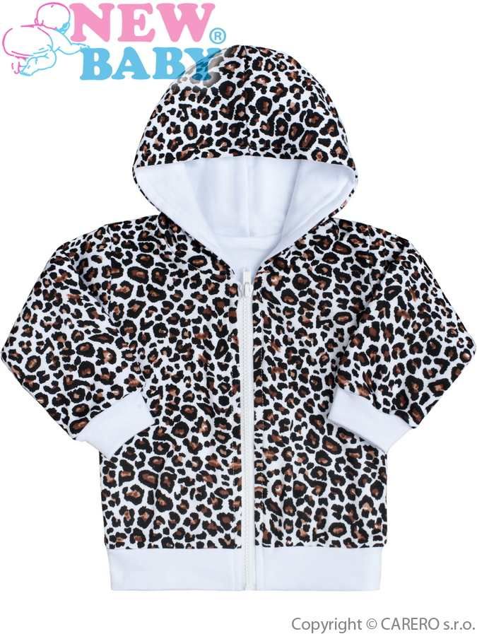 Kojenecká mikinka s kapucí New Baby Leopardík hnědá Hnědá 62 (3-6m) - obrázek 1
