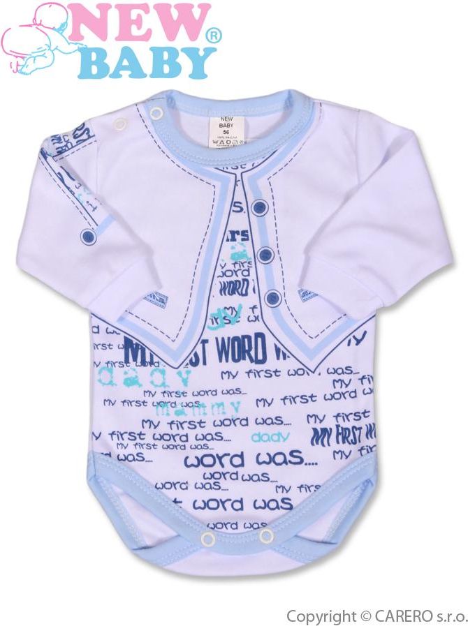 Kojenecké body s dlouhým rukávem vel. 56 New Baby Jeans modré - obrázek 1