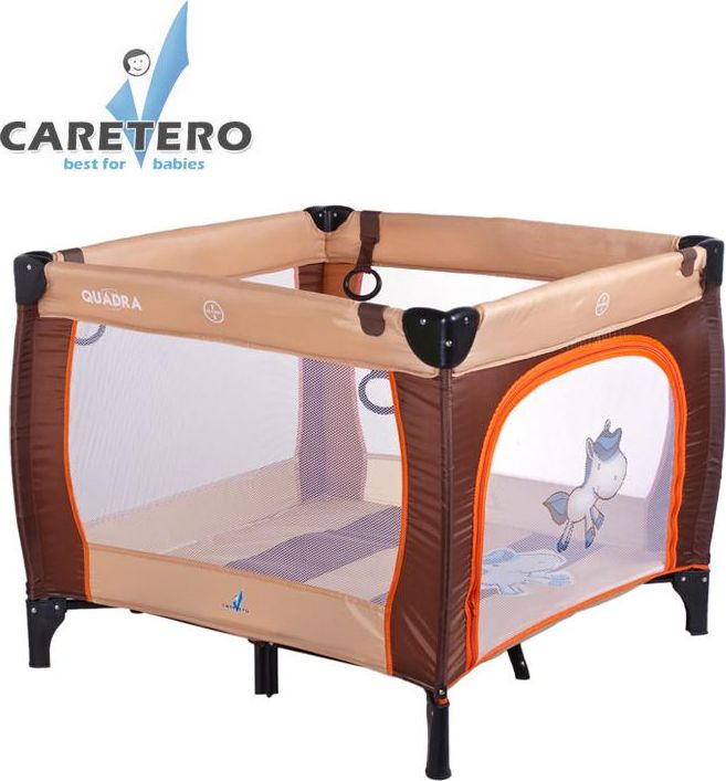 Dětská skládací ohrádka CARETERO Quadra brown Hnědá - obrázek 1