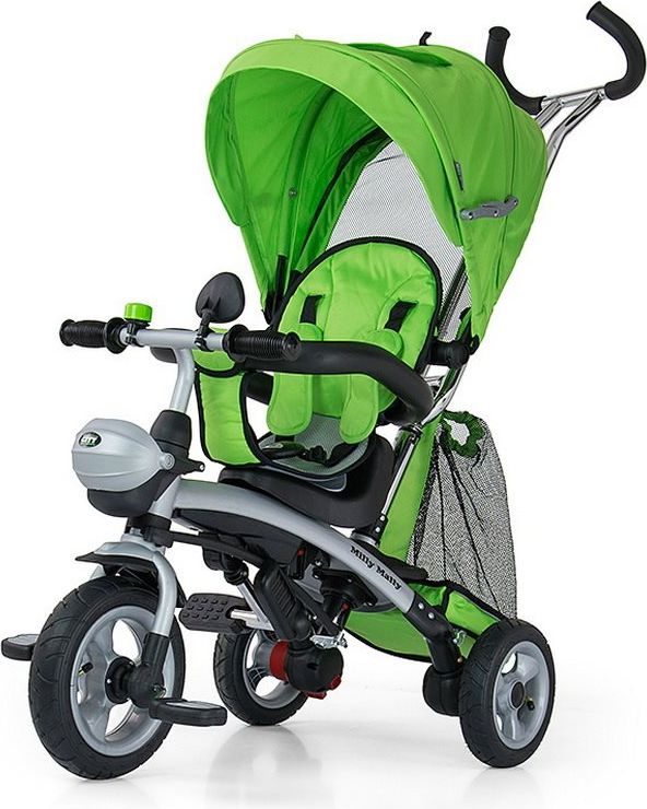 Dětská tříkolka Milly Mally City green Zelená - obrázek 1