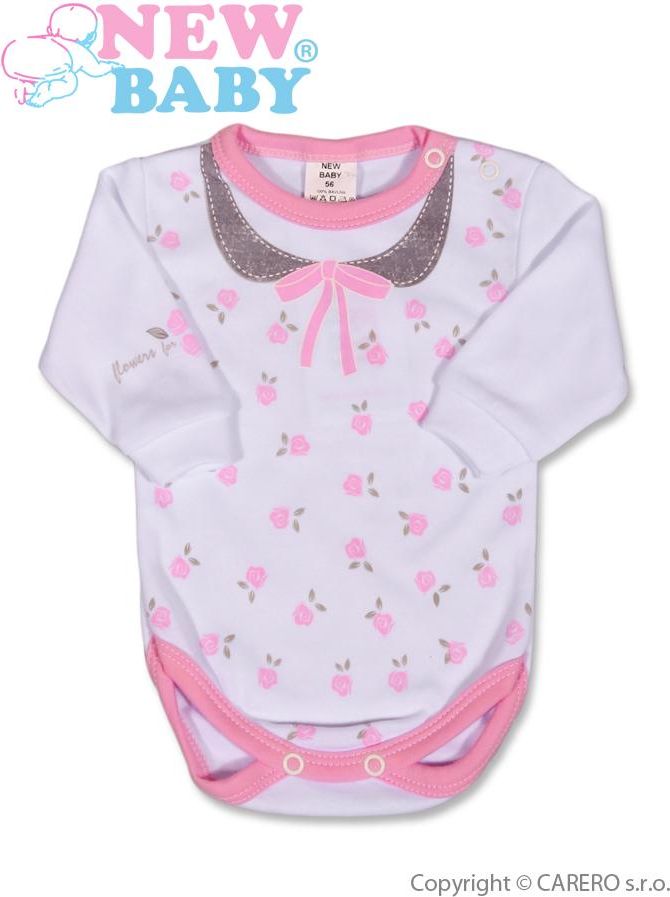 Kojenecké body s dlouhým rukávem vel. 62 New Baby Jeans růžové - obrázek 1