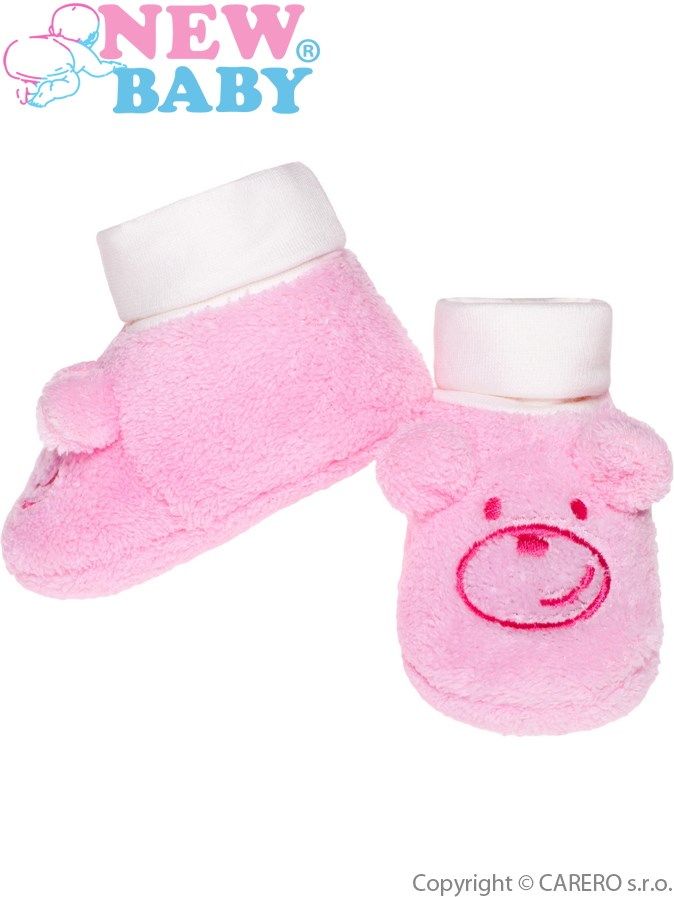 Kojenecké capáčky New Baby růžové Růžová 6-12 m - obrázek 1