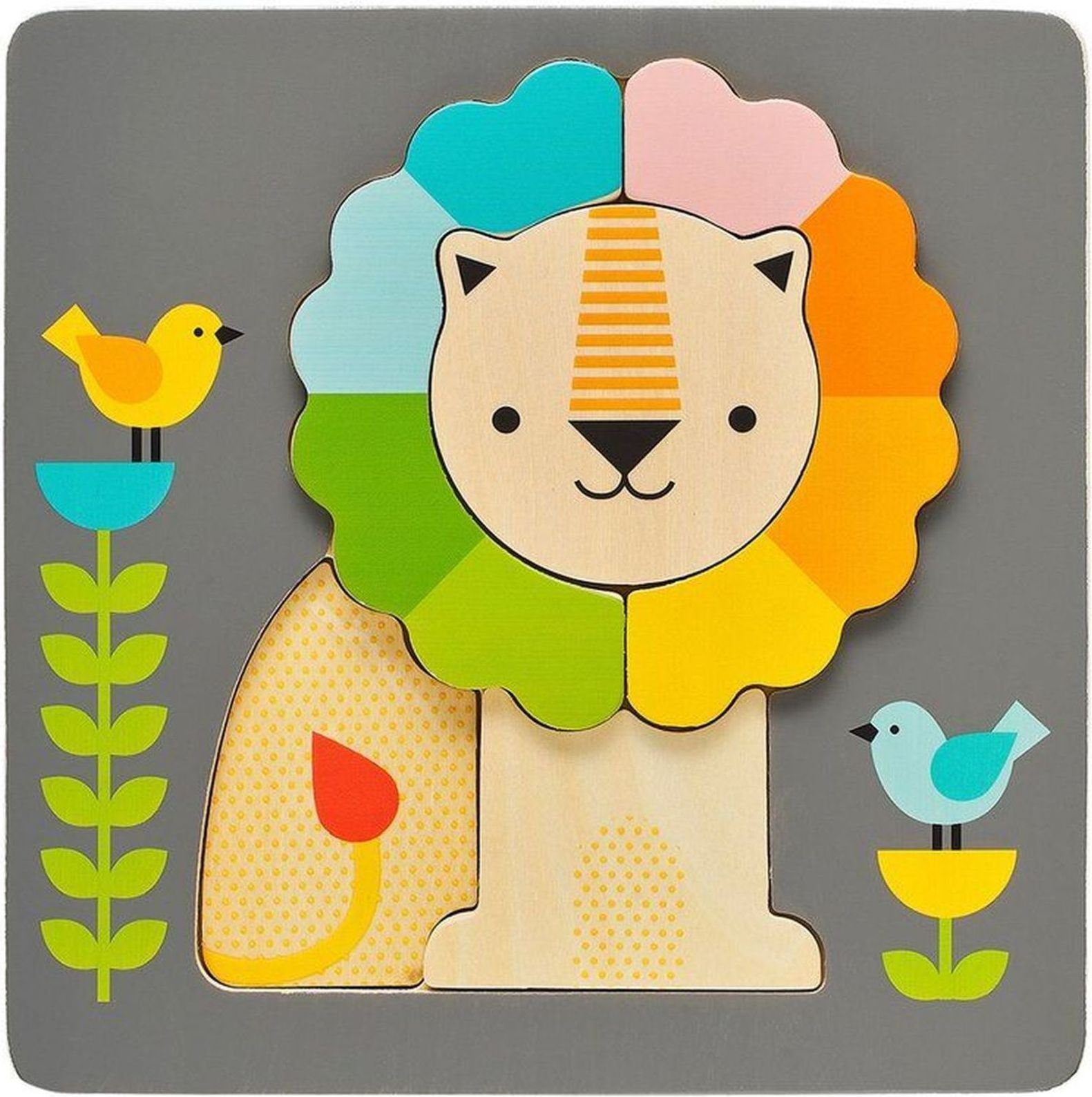 Petit Collage chunky lion wood tray puzzle uni - obrázek 1