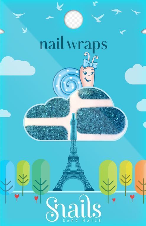 Dětský nalepovací lak nehty Snails - Turquoise uni - obrázek 1