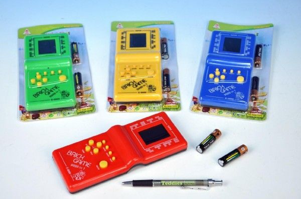Digitální hra Brick Game Tetris plast 19cm na baterie asst 4 barvy - obrázek 1