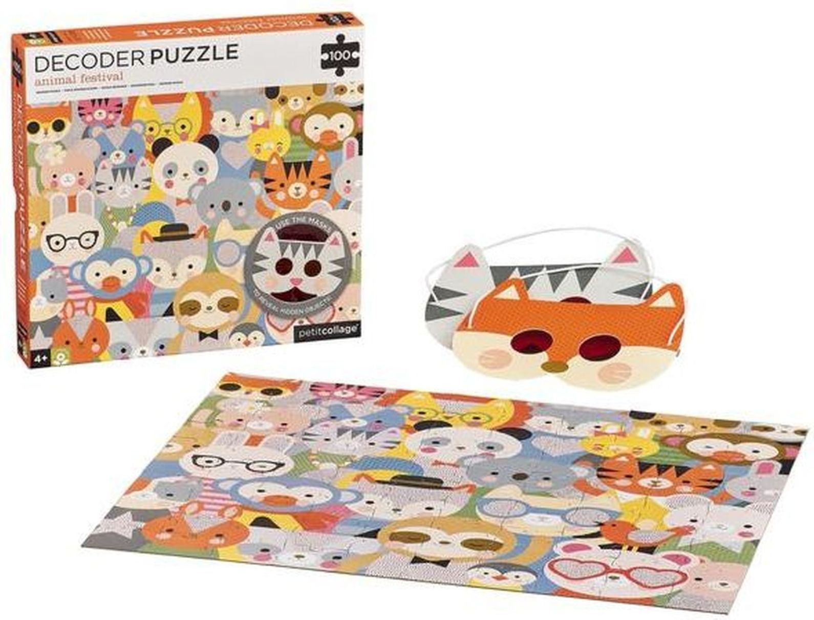 Petit Collage Decoder Puzzle - Animal Festival uni - obrázek 1