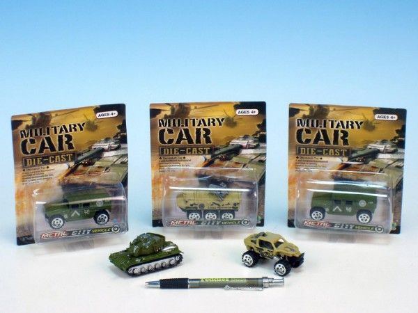 Auto vojáci kov 7cm - hnědý jeep - obrázek 1