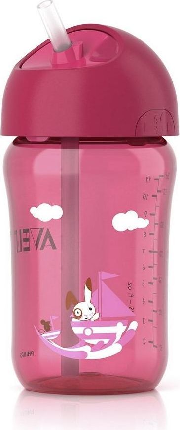 Kouzelný hrneček s brčkem Avent růžový 340 ml - obrázek 1