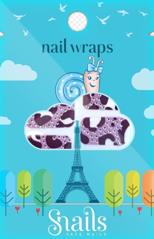 Dětský nalepovací lak na nehty Snails - Purple Zebra uni - obrázek 1