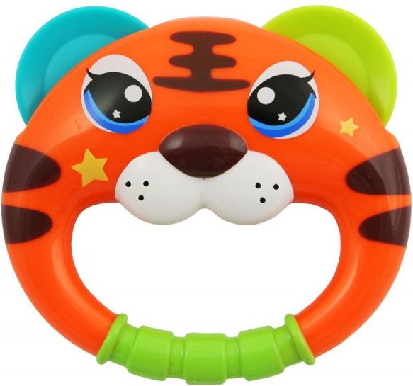 Dětské chrastítko Baby Mix hlava tygra Oranžová - obrázek 1