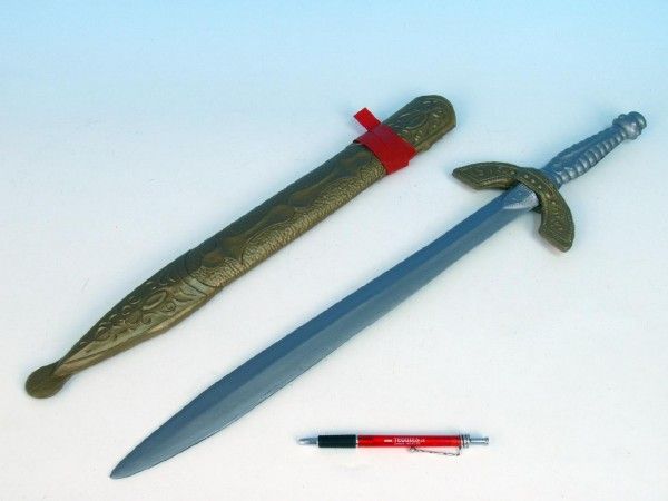 Rytířský meč plast s pouzdrem hnědý 66cm - obrázek 1