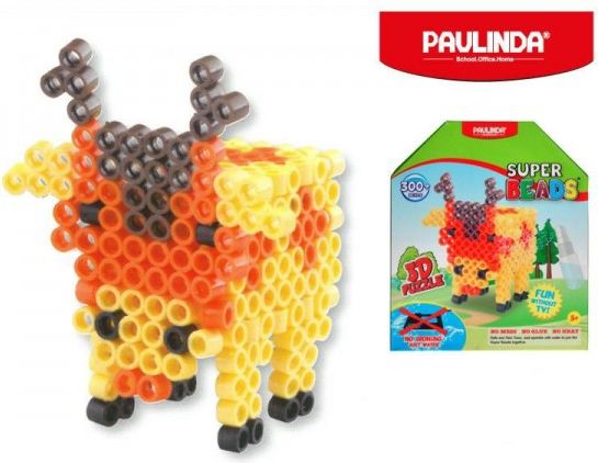 Mozaika vodní perly 3D 300ks plast jelen s doplňky 5x6mm Paulinda Super Beads - obrázek 1