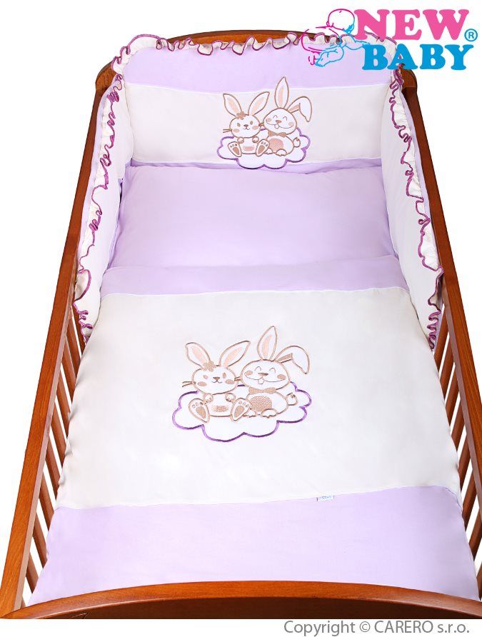 2-dílné ložní povlečení New Baby Bunnies 90/120 fialové Fialová 90/120 cm - obrázek 1