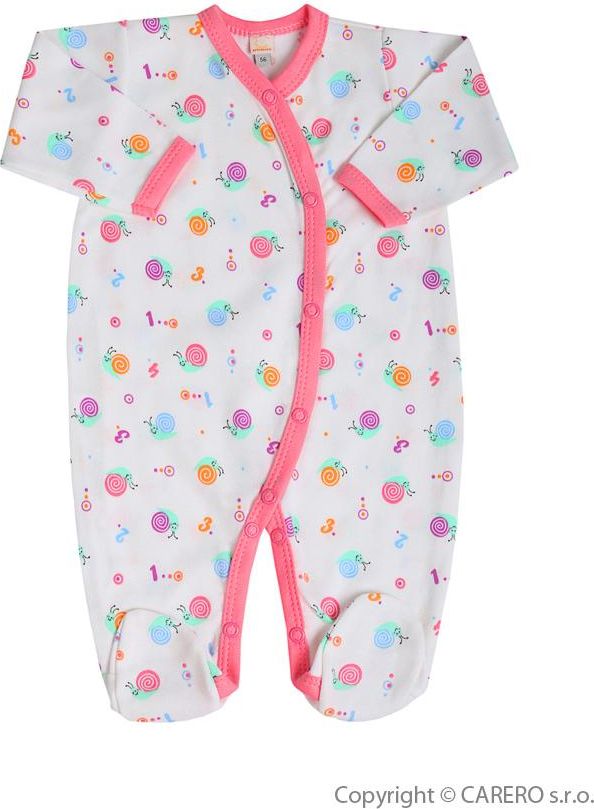 Kojenecký overal vel. 80 Bobas Fashion Obláček bílo-růžový - obrázek 1