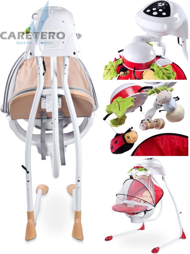 Dětská houpačka CARETERO Bugies red - obrázek 2