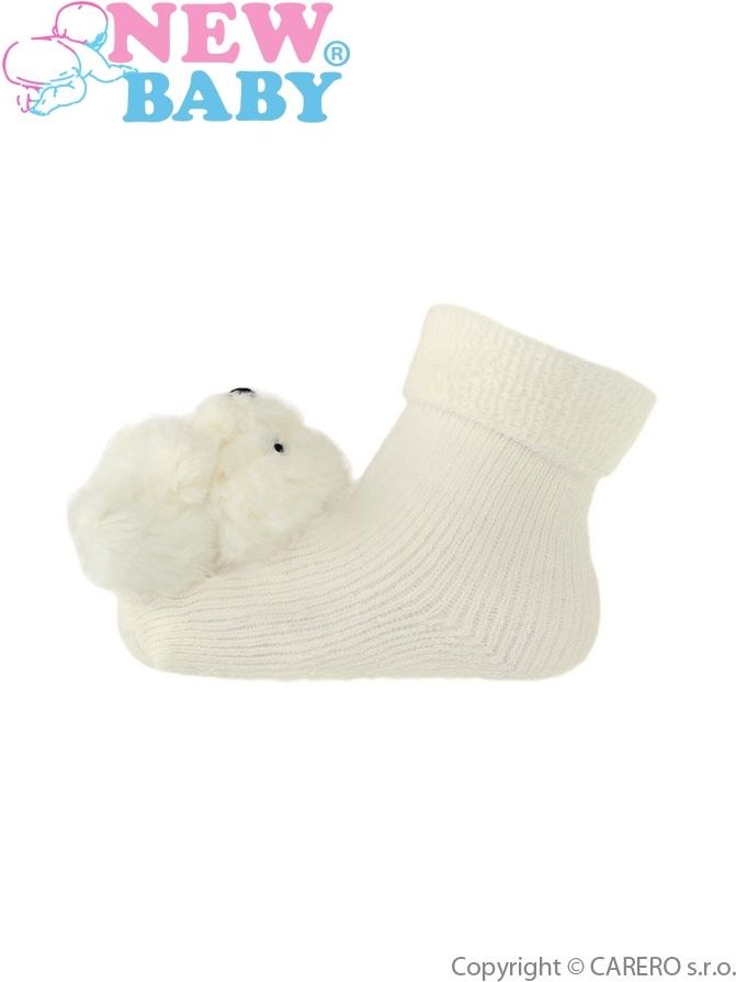 Kojenecké ponožky s chrastítkem New Baby béžové Béžová 62 (3-6m) - obrázek 1