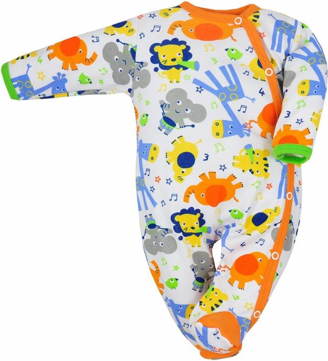 Kojenecký overal Bobas Fashion Zoo oranžový Oranžová 74 (6-9m) - obrázek 1