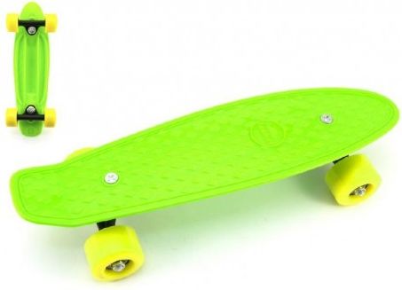 Skateboard - pennyboard 43cm, nosnost 60kg plastové osy, zelená, žlutá kola - obrázek 1