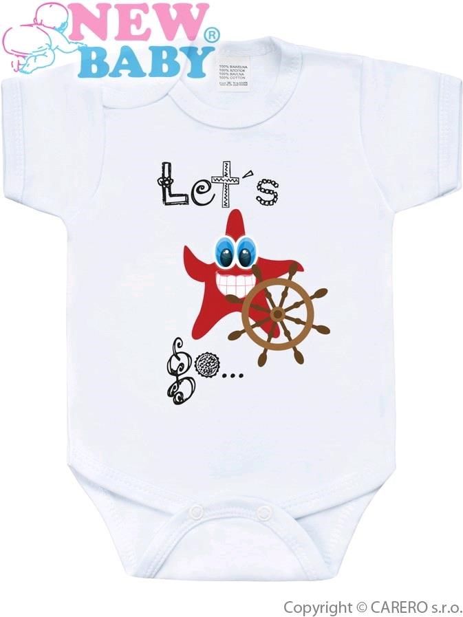 Body s potiskem New Baby Marine červené Červená 68 (4-6m) - obrázek 1