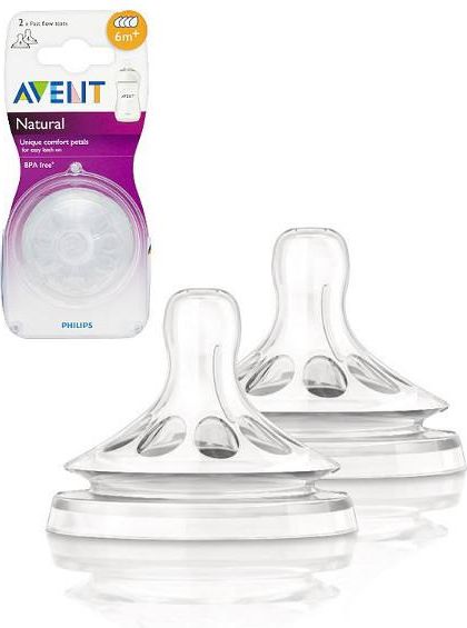 Náhradní dudlík Avent Natural 6+ - 2 ks Transparentní - obrázek 1